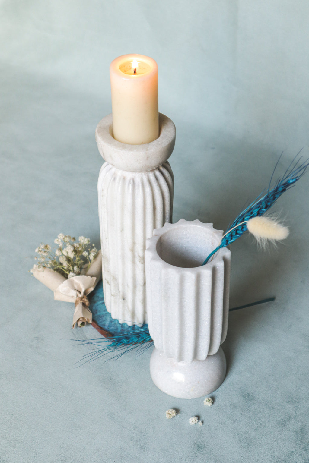 Fluted Pillar Candle Holder cum Vase