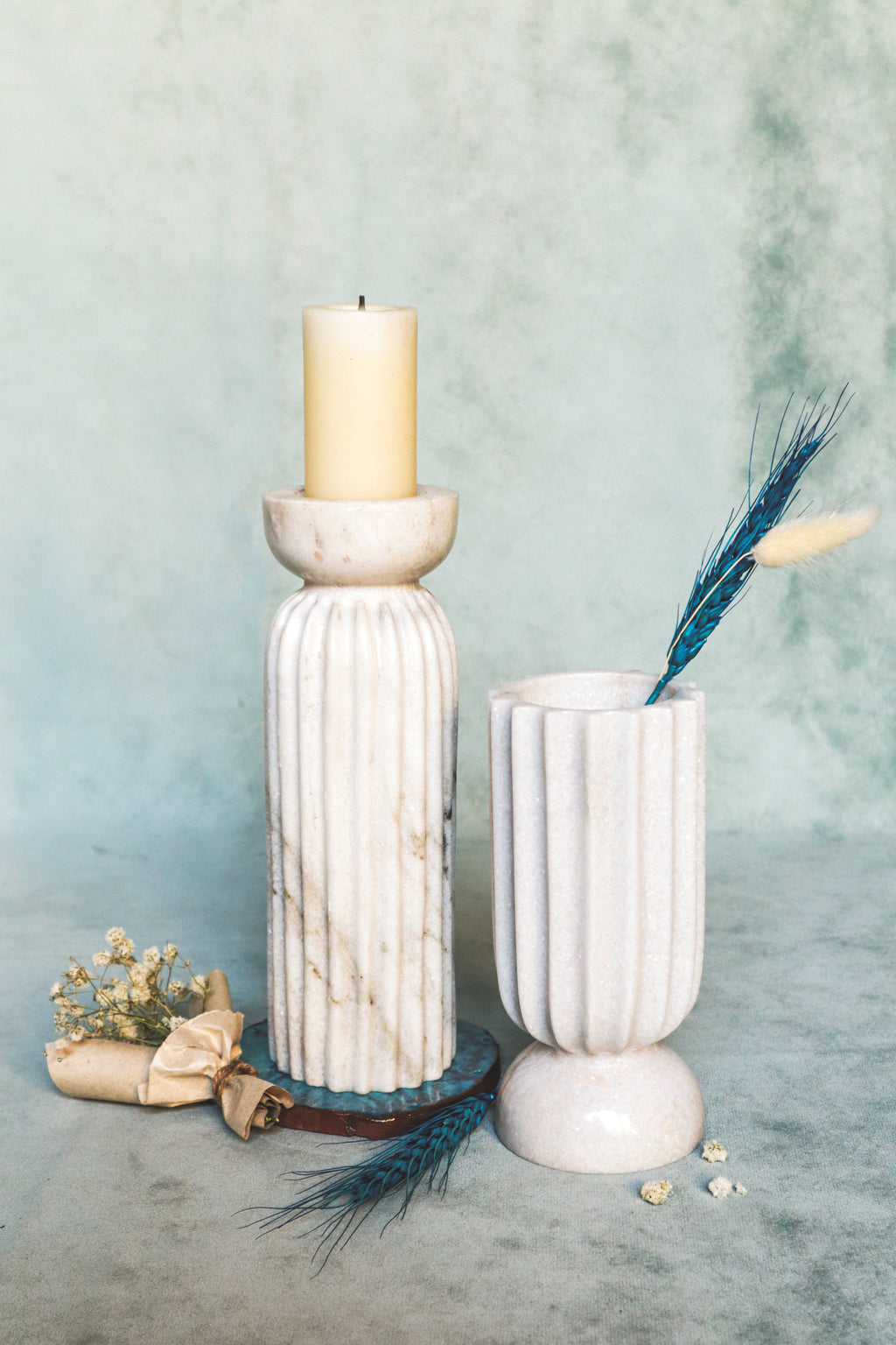Fluted Pillar Candle Holder cum Vase