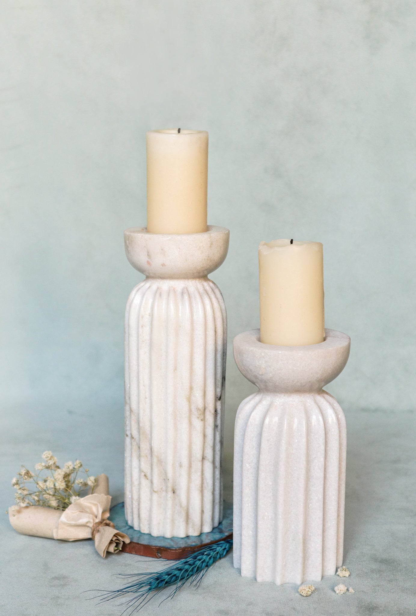 Fluted Pillar Candle Holder cum Vase